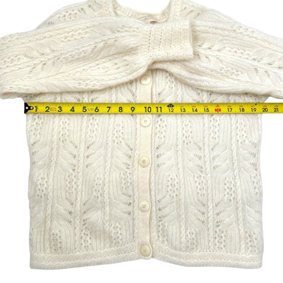 Sezane Alma Cardigan Sweater Ecru White Soft Knit Wool Blend Rare HTF SZ Small - Picture 15 of 16